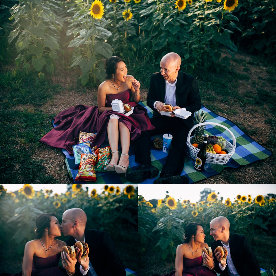 Malisa + Mat | Sunflower Field Engagement | Washington DC Wedding Photography