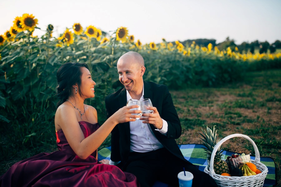 Malisa + Mat | Sunflower Field Engagement | Washington DC Wedding Photography