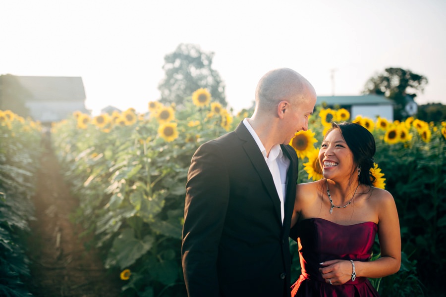 Malisa + Mat | Sunflower Field Engagement | Washington DC Wedding Photography