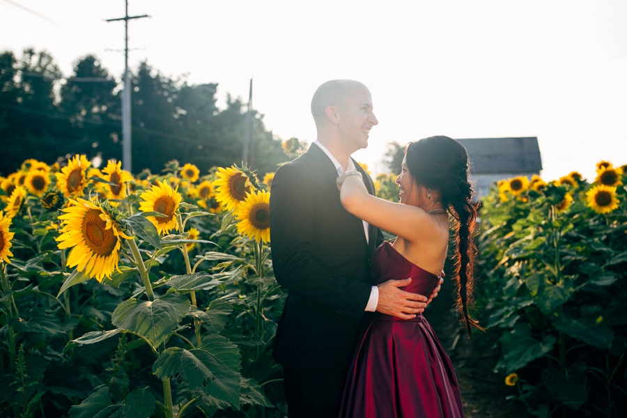 Malisa + Mat | Sunflower Field Engagement | Washington DC Wedding Photography