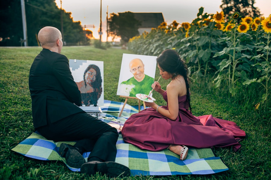 Malisa + Mat | Sunflower Field Engagement | Washington DC Wedding Photography