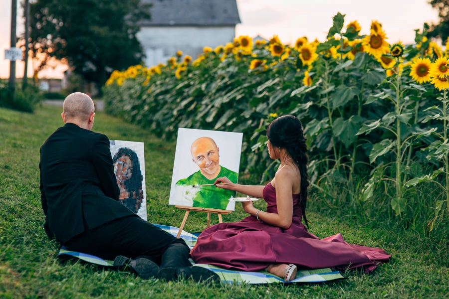 Malisa + Mat | Sunflower Field Engagement | Washington DC Wedding Photography