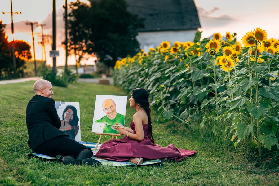Malisa + Mat | Sunflower Field Engagement | Washington DC Wedding Photography