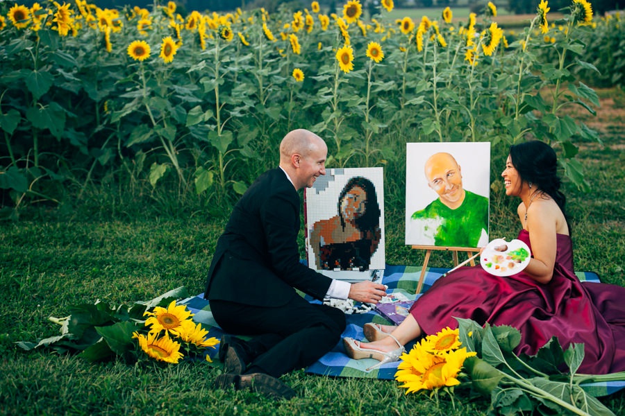 Malisa + Mat | Sunflower Field Engagement | Washington DC Wedding Photography