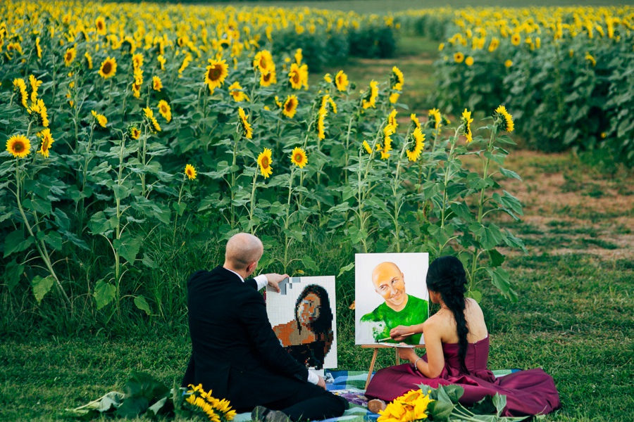 Malisa + Mat | Sunflower Field Engagement | Washington DC Wedding Photography