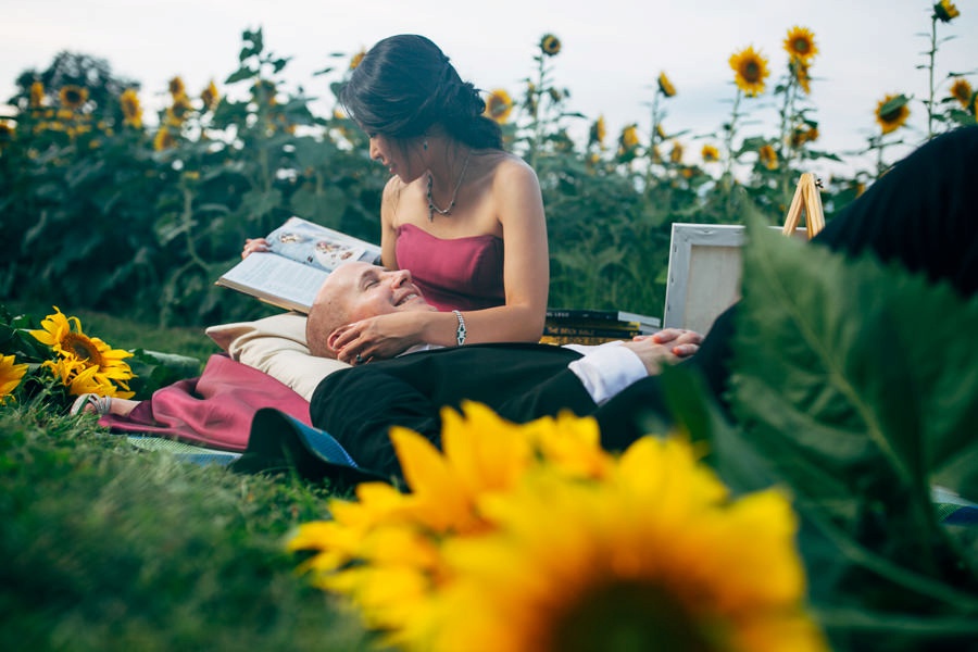 Malisa + Mat | Sunflower Field Engagement | Washington DC Wedding Photography