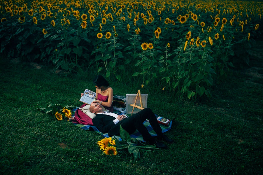 Malisa + Mat | Sunflower Field Engagement | Washington DC Wedding Photography