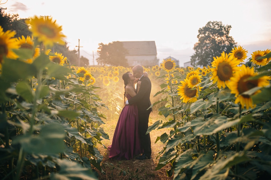 Malisa + Mat | Sunflower Field Engagement | Washington DC Wedding Photography