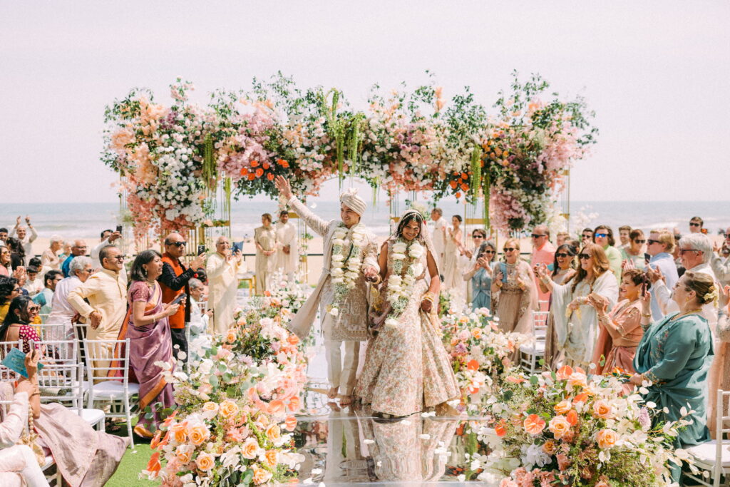 Avni and Alex celebrating their wedding